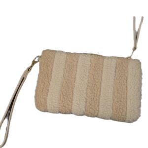 Universal Thread Tan and Cream Striped Clutch